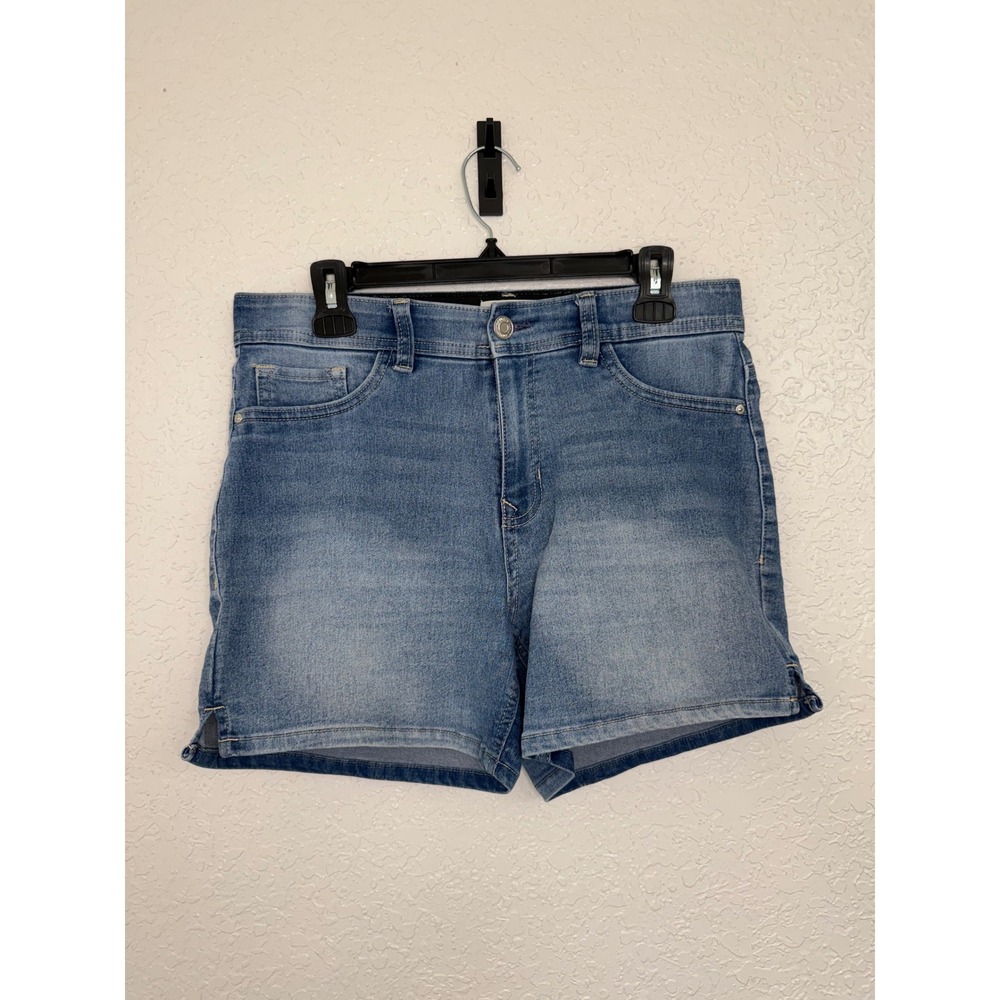 Angels Forever Young Womens 360 Sculpt Denim Shorts Medium Wash Blue Size 10